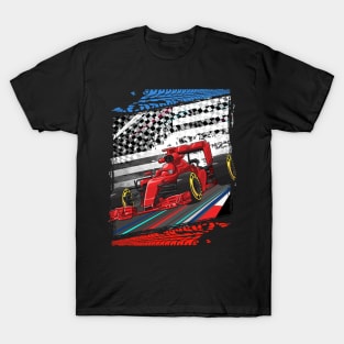 vintage Formula USA Racing Circuit Car Map Grand Prix Race T-Shirt